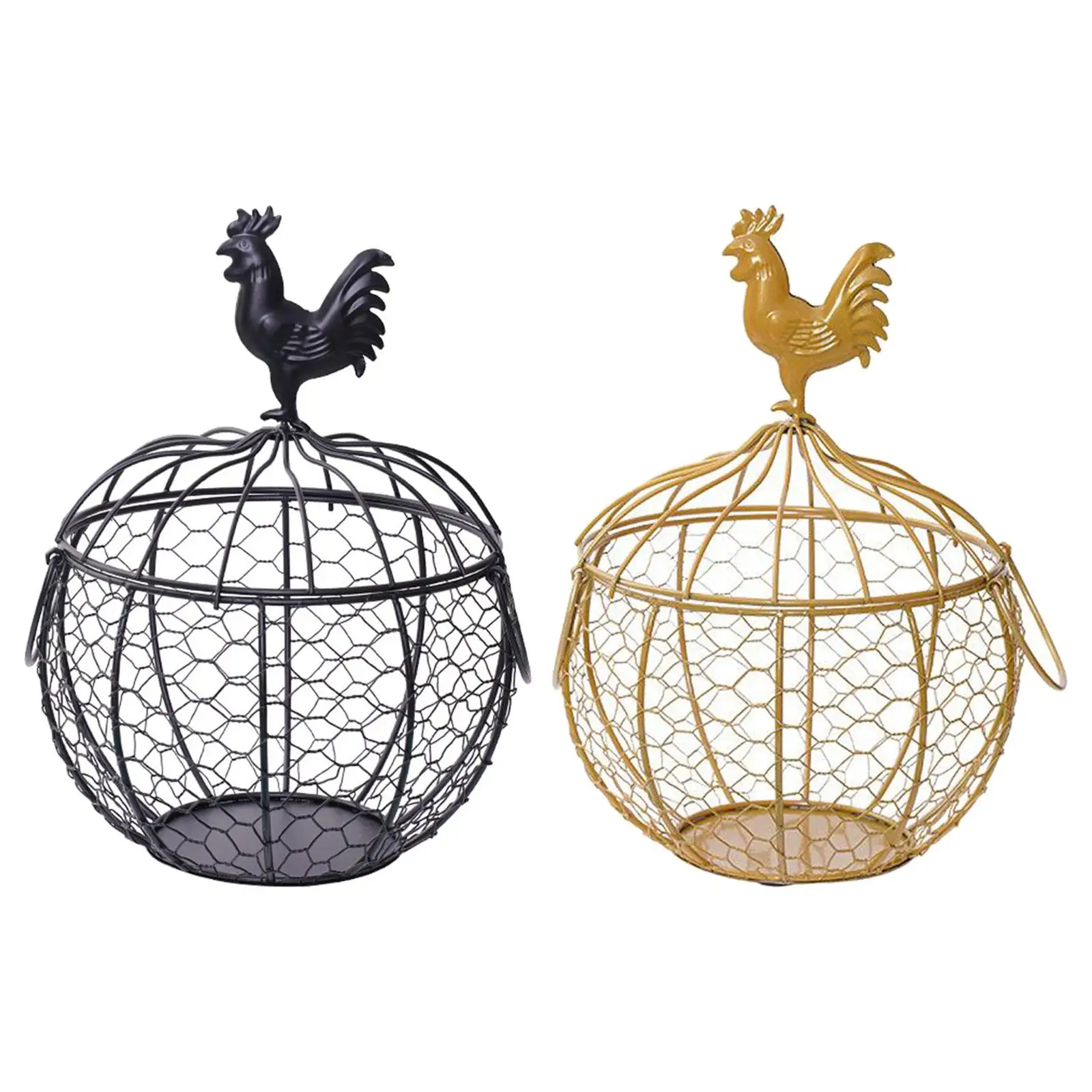 

Metal Wire Egg Basket with Lid, Portable Sturdy Multifunctional Egg Holder Container with Handle for Dining Table
