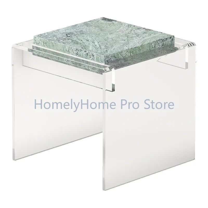 Natural marble suspended edge few high-end villa living room acrylic creative sofa square edge few