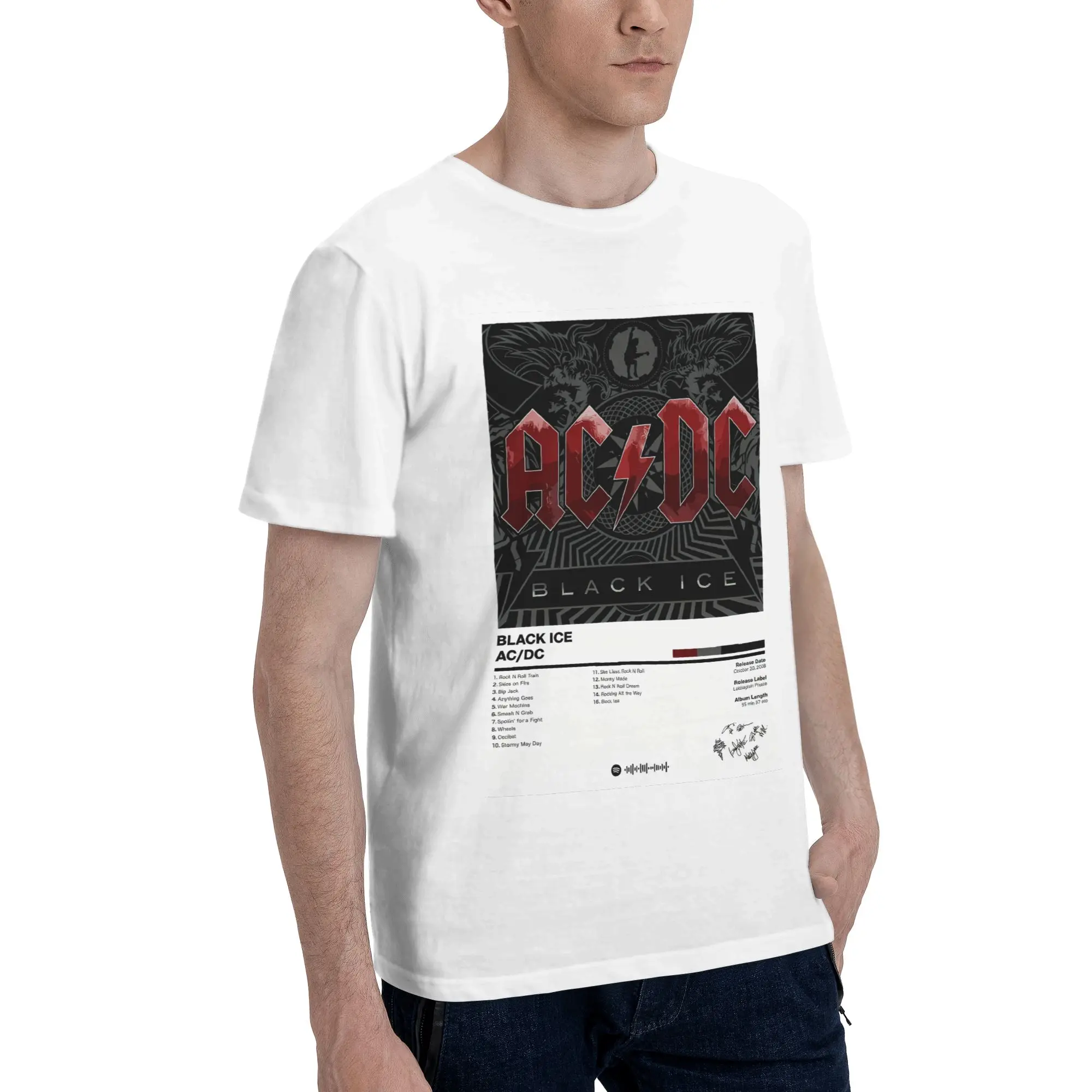 الرجال الثقيلة المعادن روك التيار المتناوب تيار مستمر تي شيرت الصيف قصيرة الأكمام 100% القطن Colthing الترفيه الجدة الرسومات الإبداعية تيز قميص