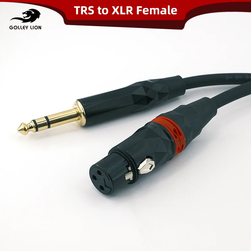 Gold-Plated Stereo Audio Cable, TRS Male to XLR Female Balanced Audio Cord for Recording Studio Live Sound Home Theater System