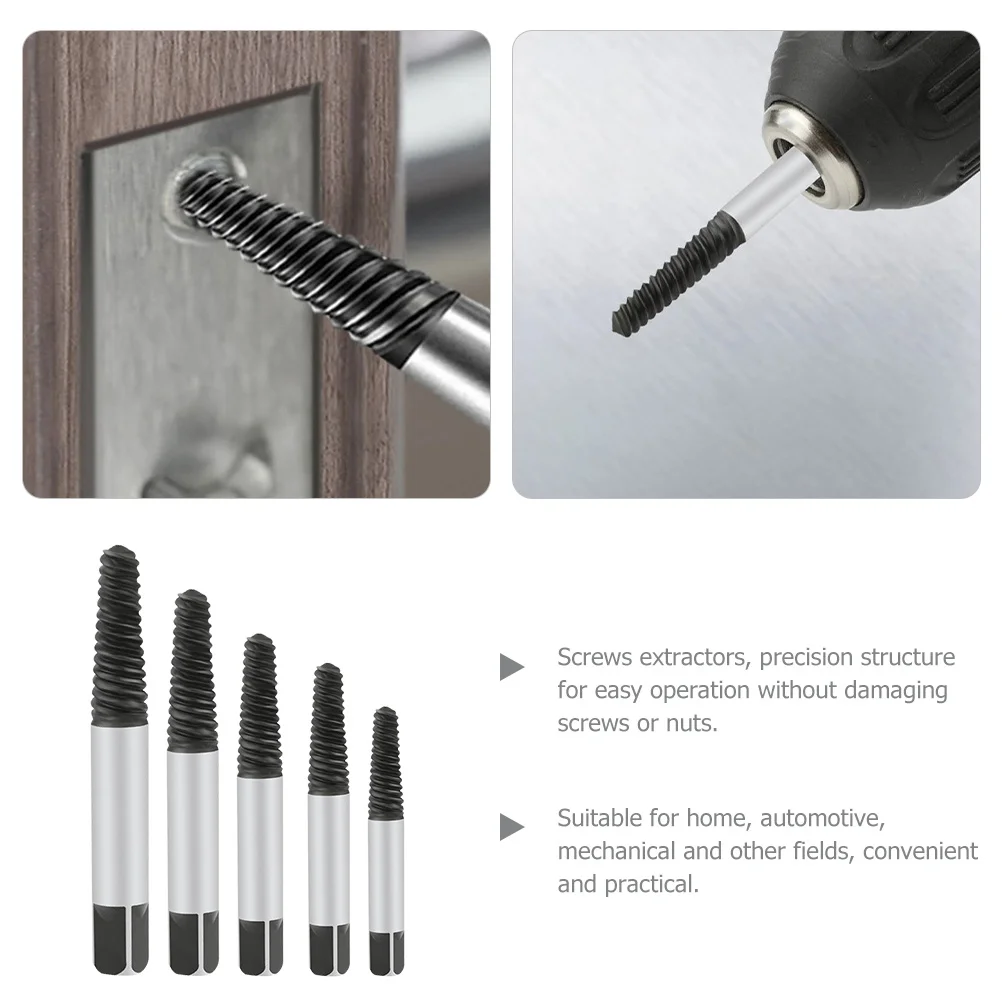 

5Pcs Small Screw Extractor Set Portable Precision Tool for Stripped Broken Bolt Removal Professional Hardware Repair