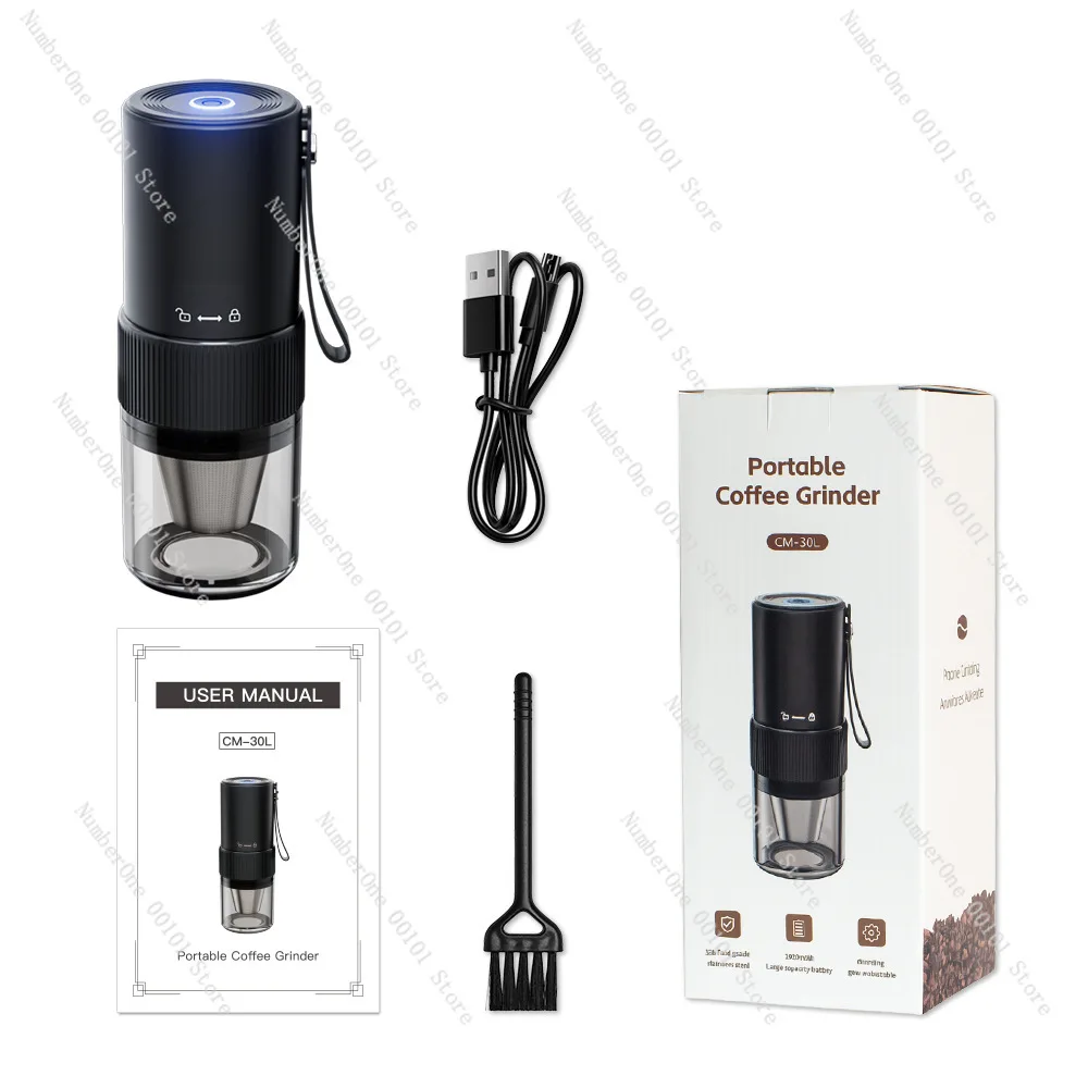

Портативная электрическая кофемолка, перезаряжаемая от USB кофемолка, электрическая кофемолка для зерен, внешняя регулировка