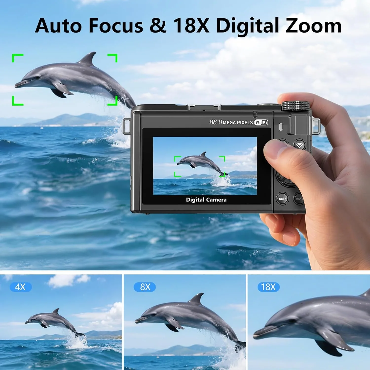 WD300 8K Digital Camera with 88MP & 3