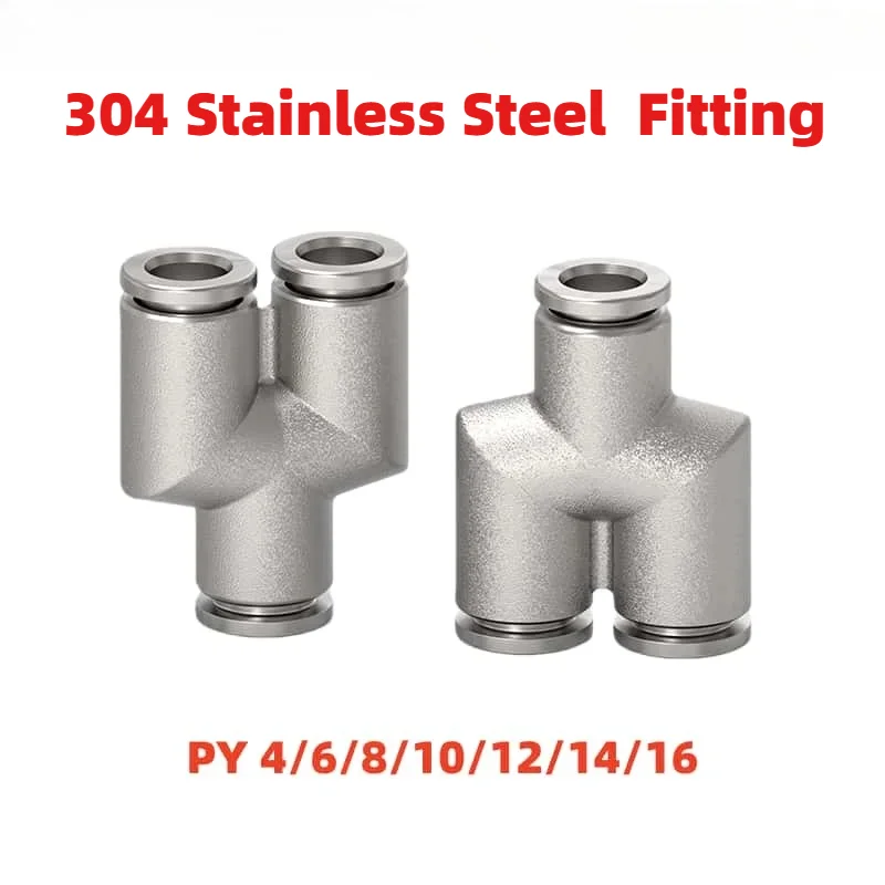 304 Stainless Steel PY Type Pneumatic Quick Connect Fitting Air Hose Coupler Adapter for 4mm 6mm 8mm 10mm 12mm 14mm 16mm OD Tube