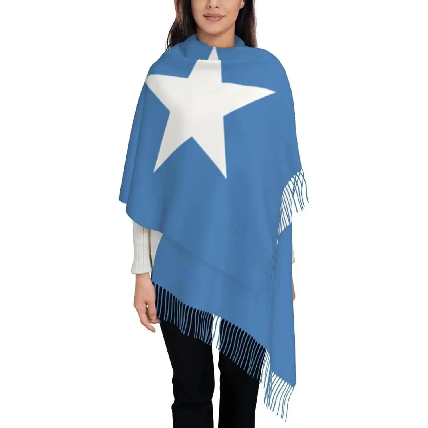 

Warm Blanket Scarf for Winter, Flag Of Somalia Scarf for Women Fall Winter Pashmina Shawl Wrap Somali