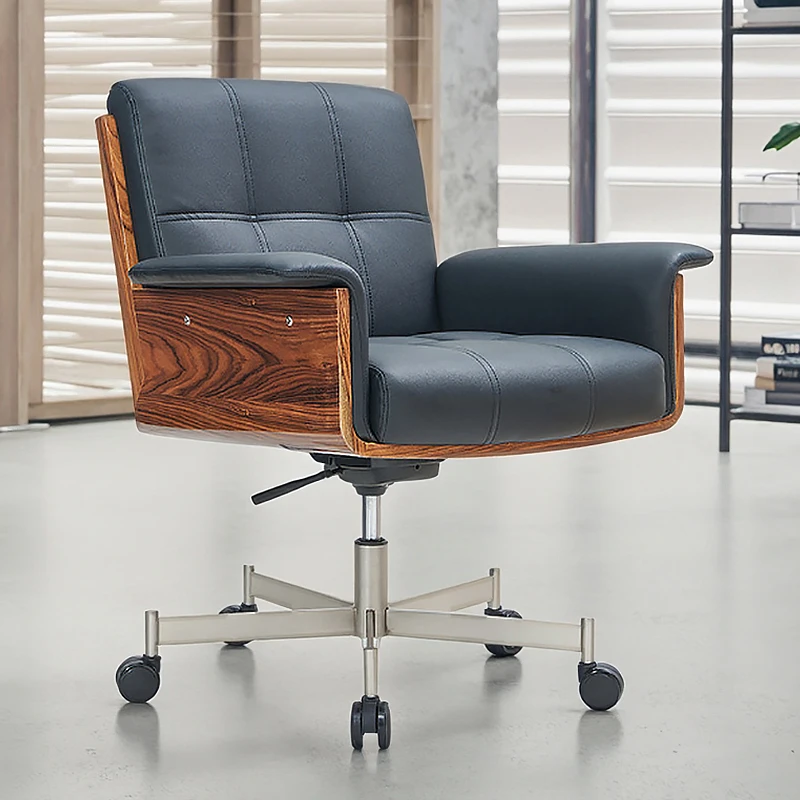 ！@Italian Design Rotating Armchair Living Room Leather Accent Leisure Chair Hotel Bedroom Swivel Reading Chair