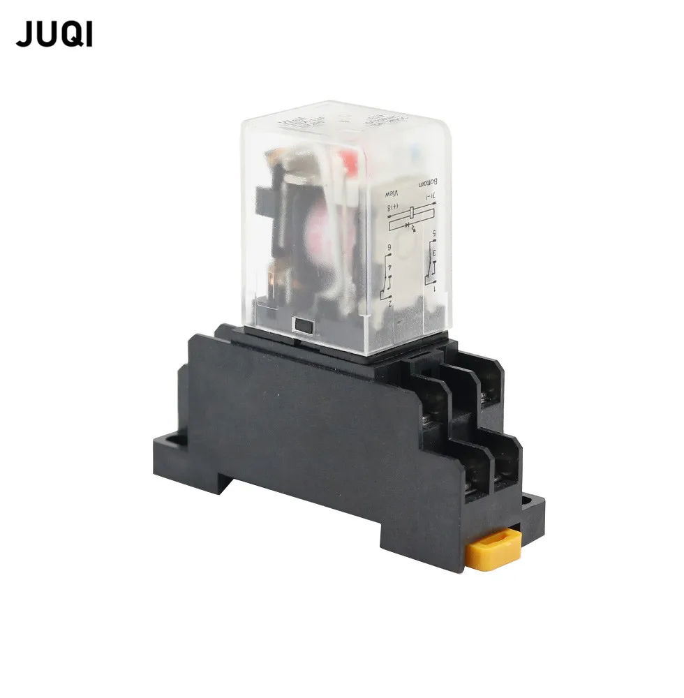 1Set LY2NJ JQX-13Fsmall Electromagnetic Power Relay DC12V DC24V AC110V AC220V Small relay 10A 8 Pins Coil DPDT With Socket