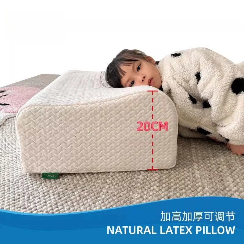 Extra Thick High Firm Thai Natural Rubber Latex Pillow Cervical Support Pillow Core For Adult Sleeping Better Spine Alignment