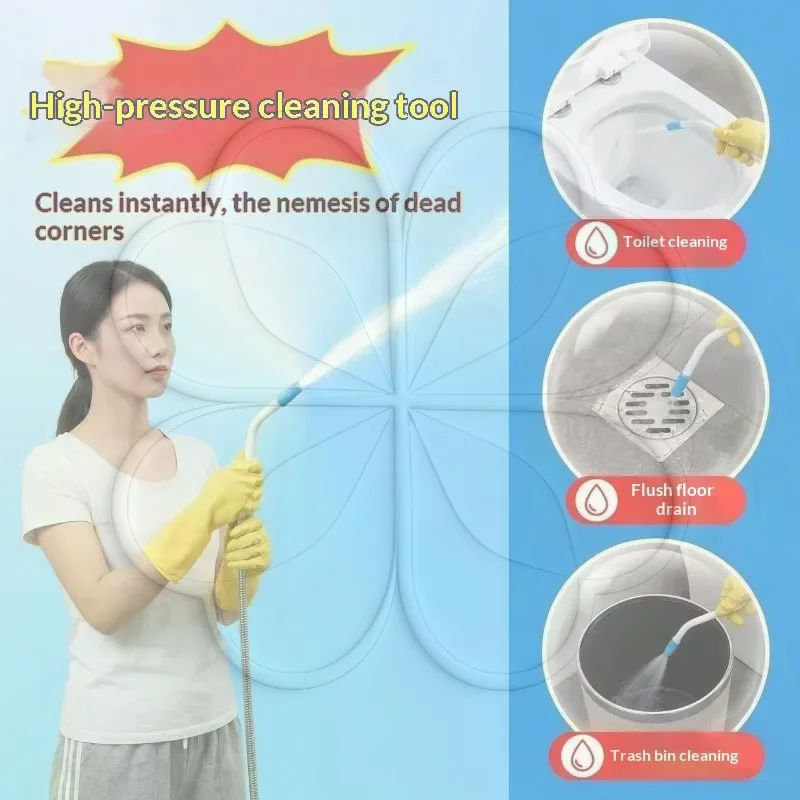 Elongated Curved High Pressure Cleaning Nozzle Portable Toilet Gap Shower Sprayer for Household Use