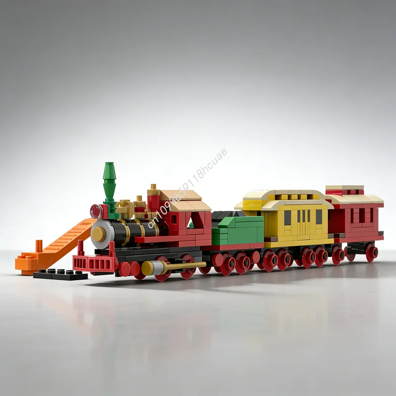 

356 деталей MOC Casey Jones S Locomotive, модель «Бравый поезд», конструктор, игрушка, архитектурный набор, креативный подарок на Рождество