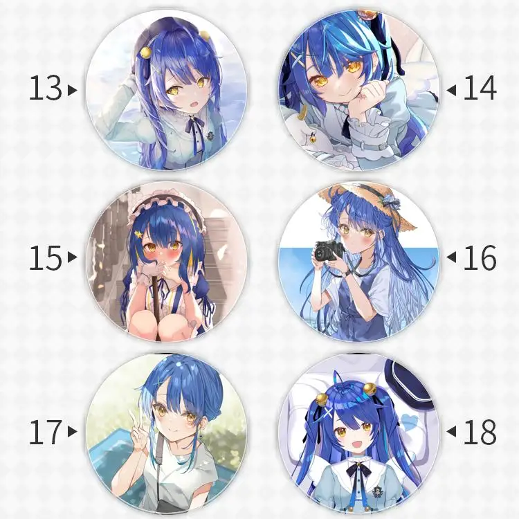 Amamiya Kokoro Badge Brooch Vtuber Virtual YouTuber anchor Peripherals Pin Cartoon Children's gift Anime Peripheral Personalized