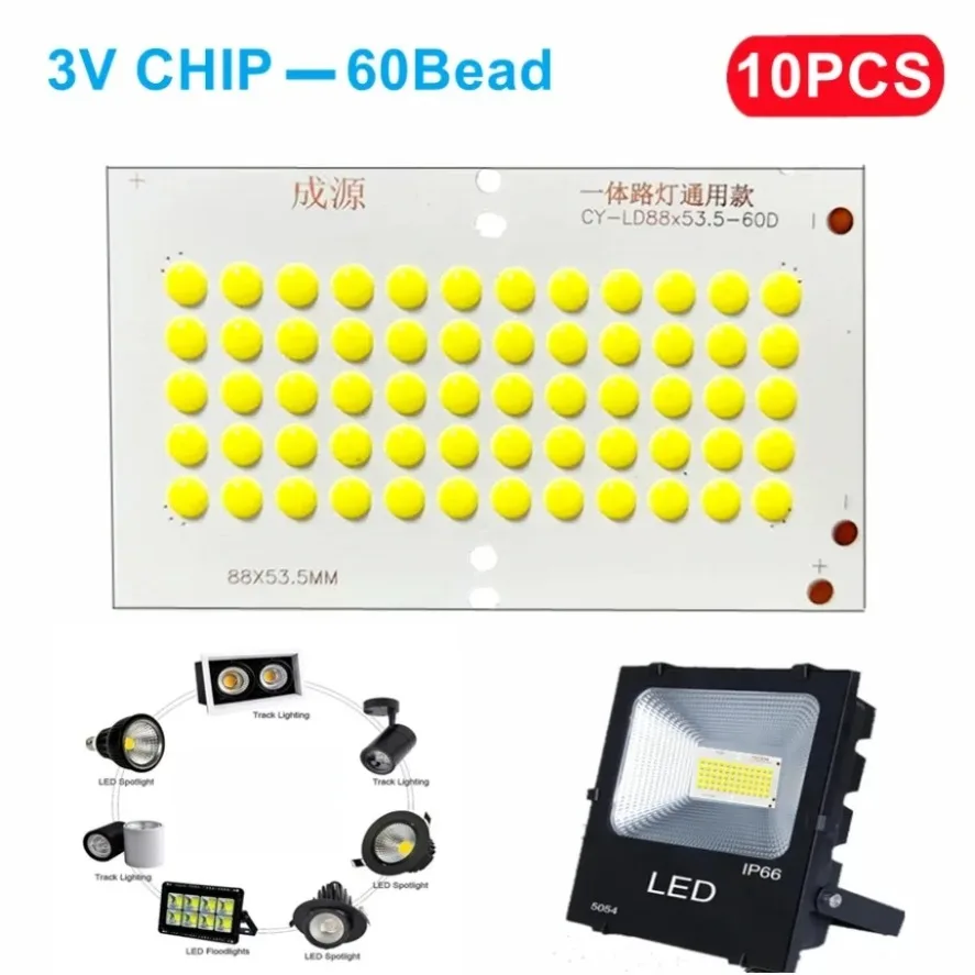 5pcs 10pcs 6W 3V Solar Chip Light Source COB 60 Beads Integrated Chip  Portable Camping Light LED Bulb Accessories White Light