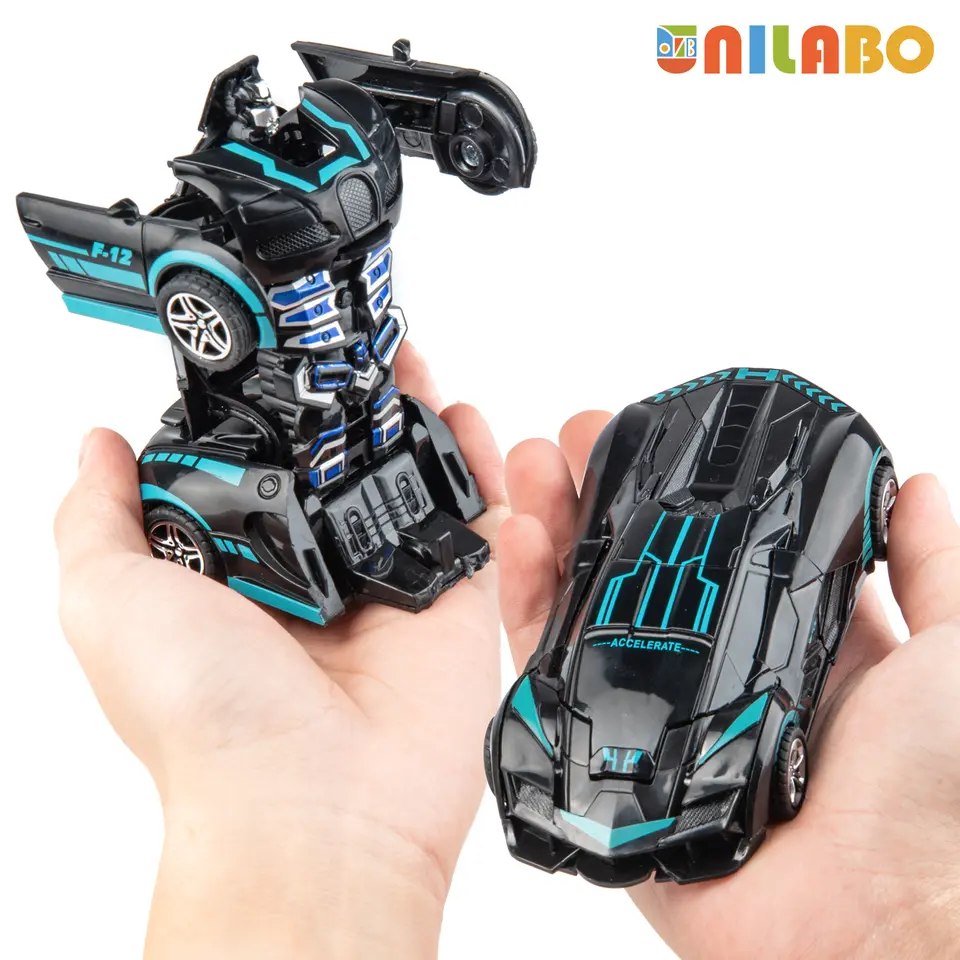 Transformable Robot Sports Car Toys, No Batteries, Educational Kids Gift, Colorful Model Vehicle for Play Learning - 3