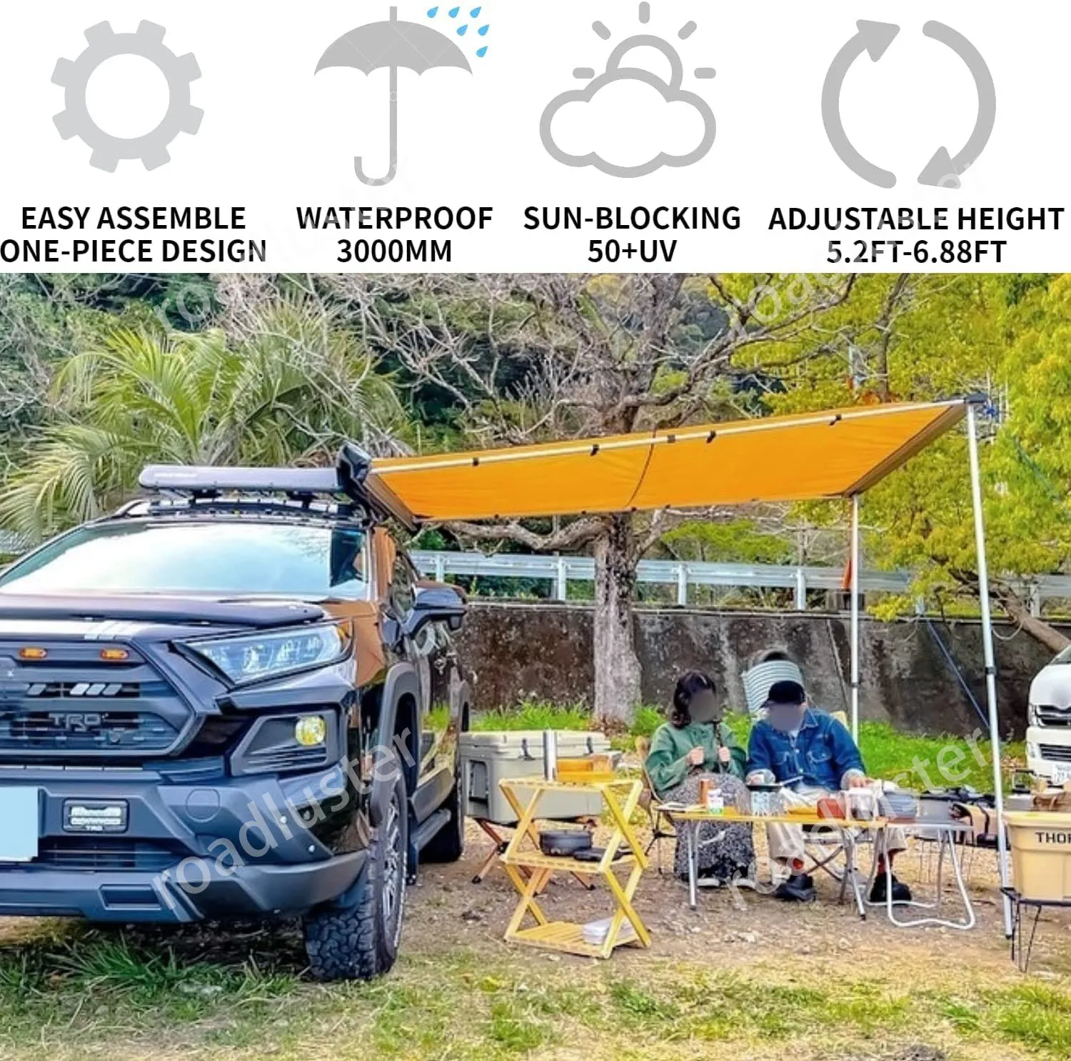 Dream Car Ripstop Canvas Car Side Awning Tent For 4x4 And 4WD Fitting Rear Side Of Vehicle For Outdoor Camping And Activities