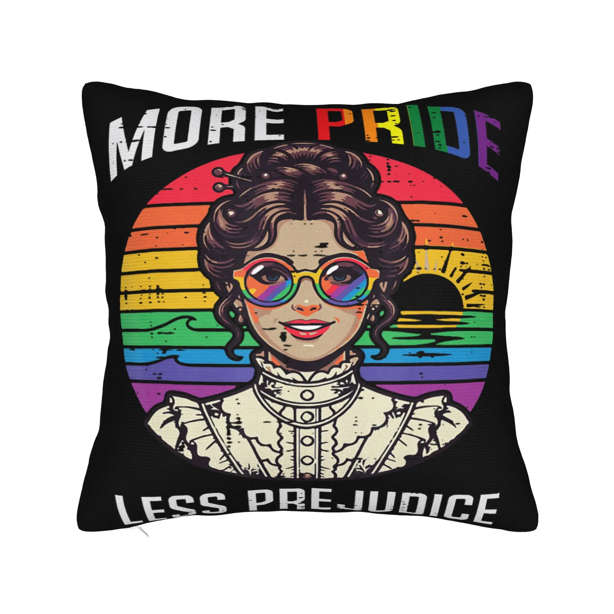 More Pride Less Prejudice  Pillow Cover Accessories Soft Cushion Cover Decorative  Pillow Case Cover Home Multiple Sizes