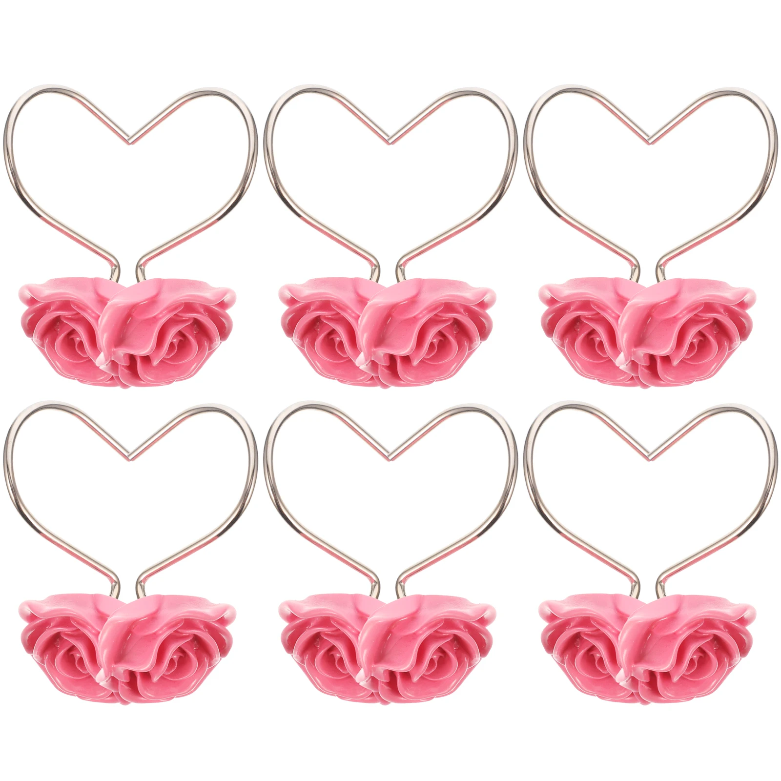 

12 Pcs Rose Hooks Unique Shower Curtain Rings Decorative Stainless Steel Bathroom Accessories Fits 22-30mm Rods