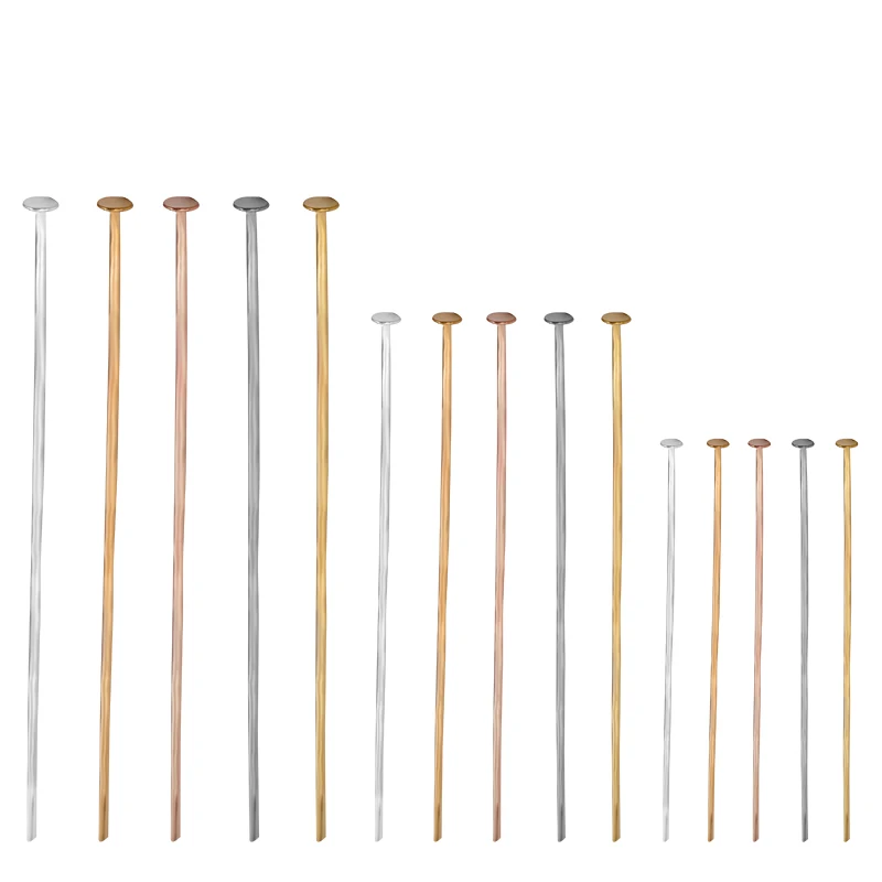 100pcs T Head Pins Multi Color Metal T Pins Flat Head Needle for DIY Bracelet Earring Necklace Beading Jewelry Making Supplies