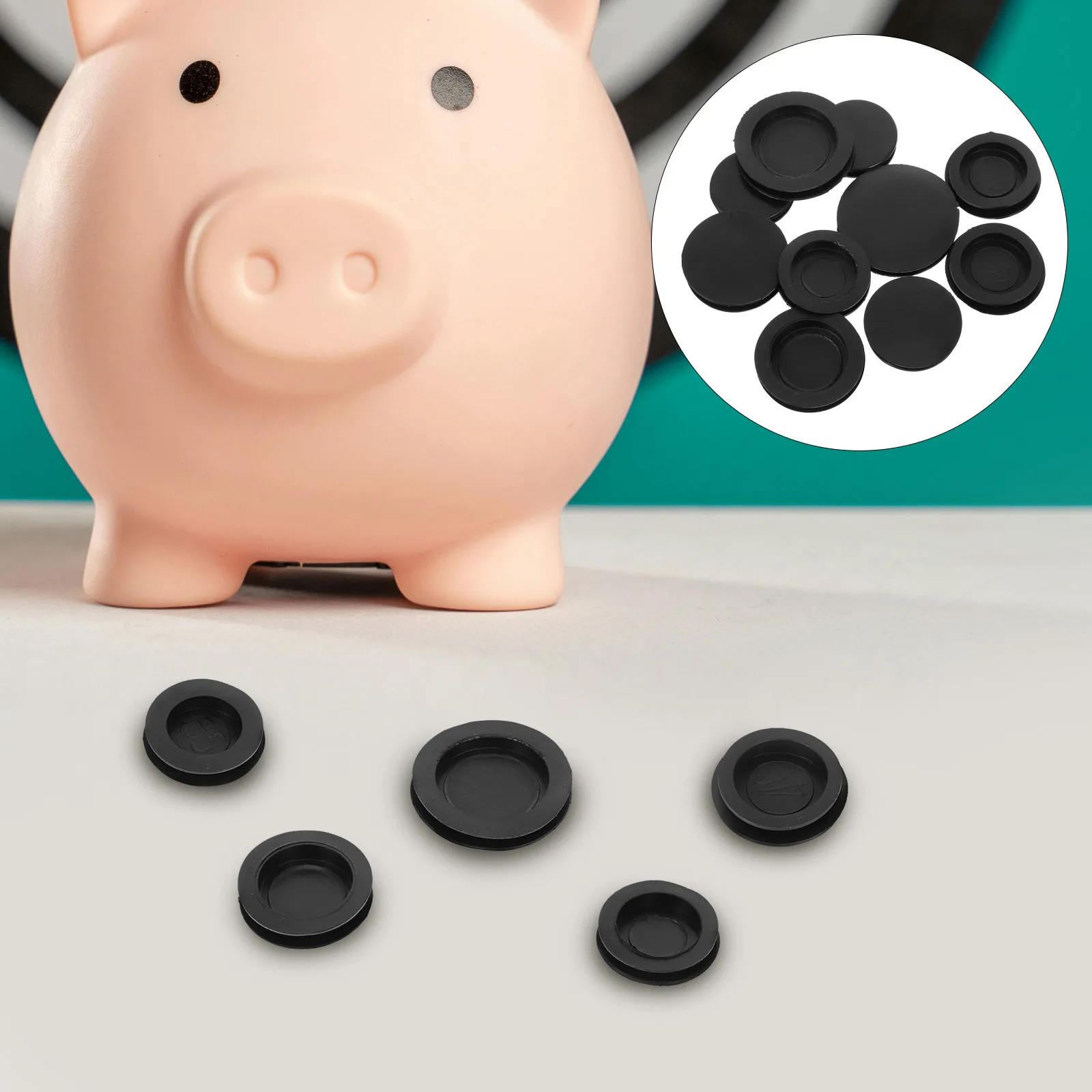 จุกยางนิ่มสำหรับกระปุกออมสิน 10 ชิ้น แบบกลม ใช้แทนจุกปิด สำหรับกล่องออมเงิน เด็กและผู้ใหญ่ ปิดสนิท ปลอดภัย ป้องกันการเปิดโดยไม่ได้รับอนุญาต
