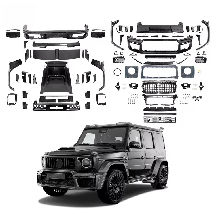 W465/W464 1:1 Upgrade B Style Dry Carbon Fiber for Mercedes-Benz G Class G350 G450 G500 G550 Car Bumpers Hood Conversion Kit