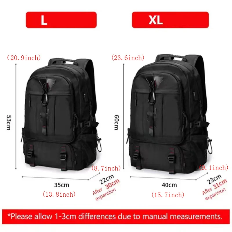 Many Packets Usb Charging Travel Backpack Men Big Oxford Laptop Bag For Men Outdoor Sports Trekking Backpacks With Shoe Packet