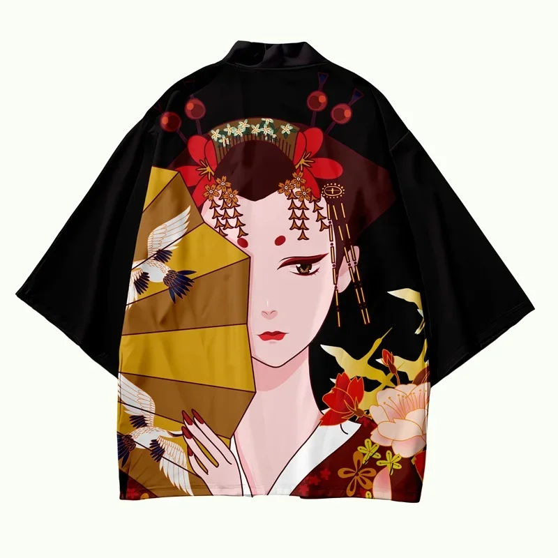 Japanese Kimono Traditional Chinese Dress Qipao Kimono Cardigan Men Haori Asian Clothes Japanese Streetwear Women Yukata 12810