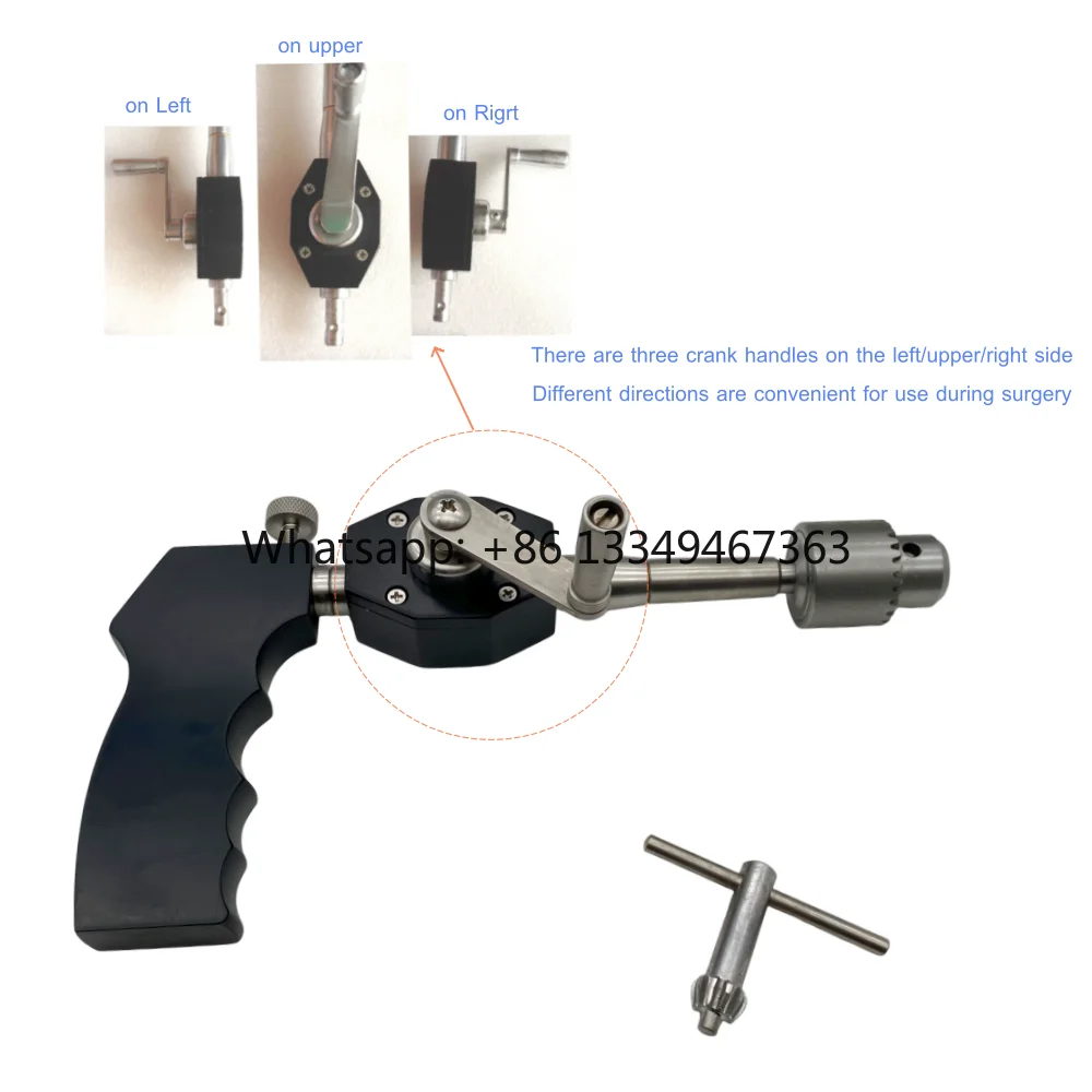 Hand Drill Cannulated Drill Black Veterinary Pet Surgical Reusable