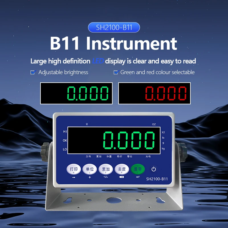 SOHE B11 ABS شاشة LED رخيصة اختيارية بلوتوث، منفذ تسلسلي RS232 لنقل البيانات مؤشر مقياس الوزن الصناعي