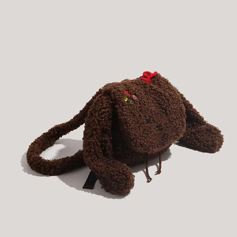 Ransel Wanita Ransel Lucu Kartun Kreatif Korea Tas Sekolah Merek Mewah Berkualitas Tinggi Tas Sekolah Lucu Anak Anjing Berbulu 3D Telinga Kawaii