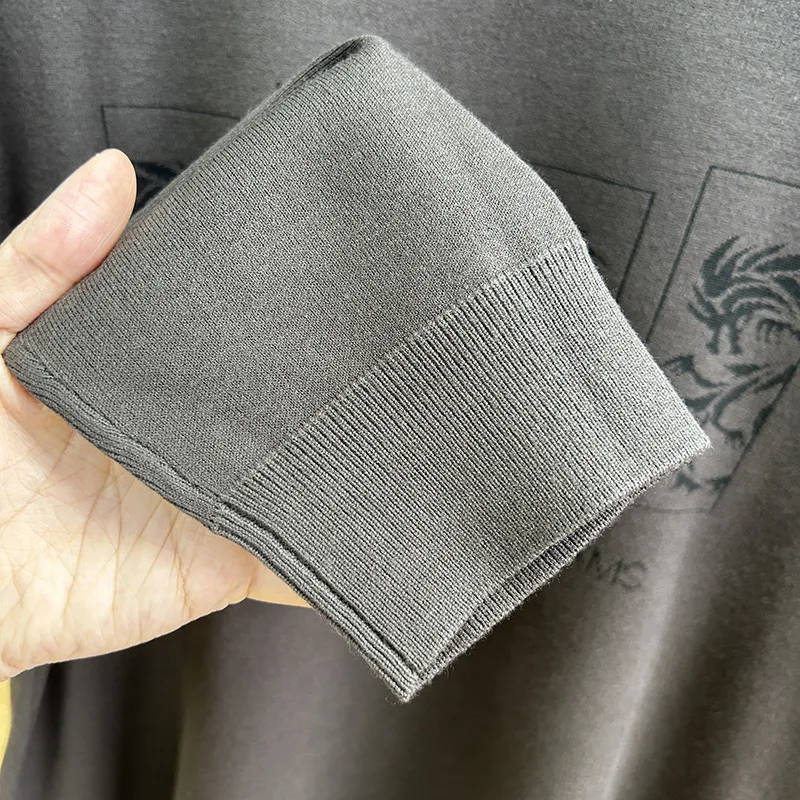 

Мягкий, приятный для кожи, удобный мужской вязаный круглый свитер Ne, универсальный модный тканевый свитер с кисточками Tagl Spor, круглый...