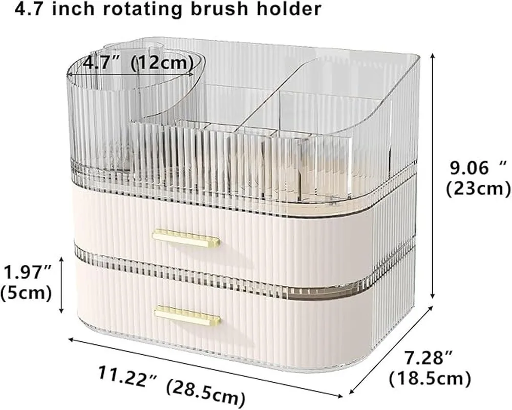 Smooth Rotating Makeup Organizer Designed For Efficient Storage Of Jessup Makeup Brushes