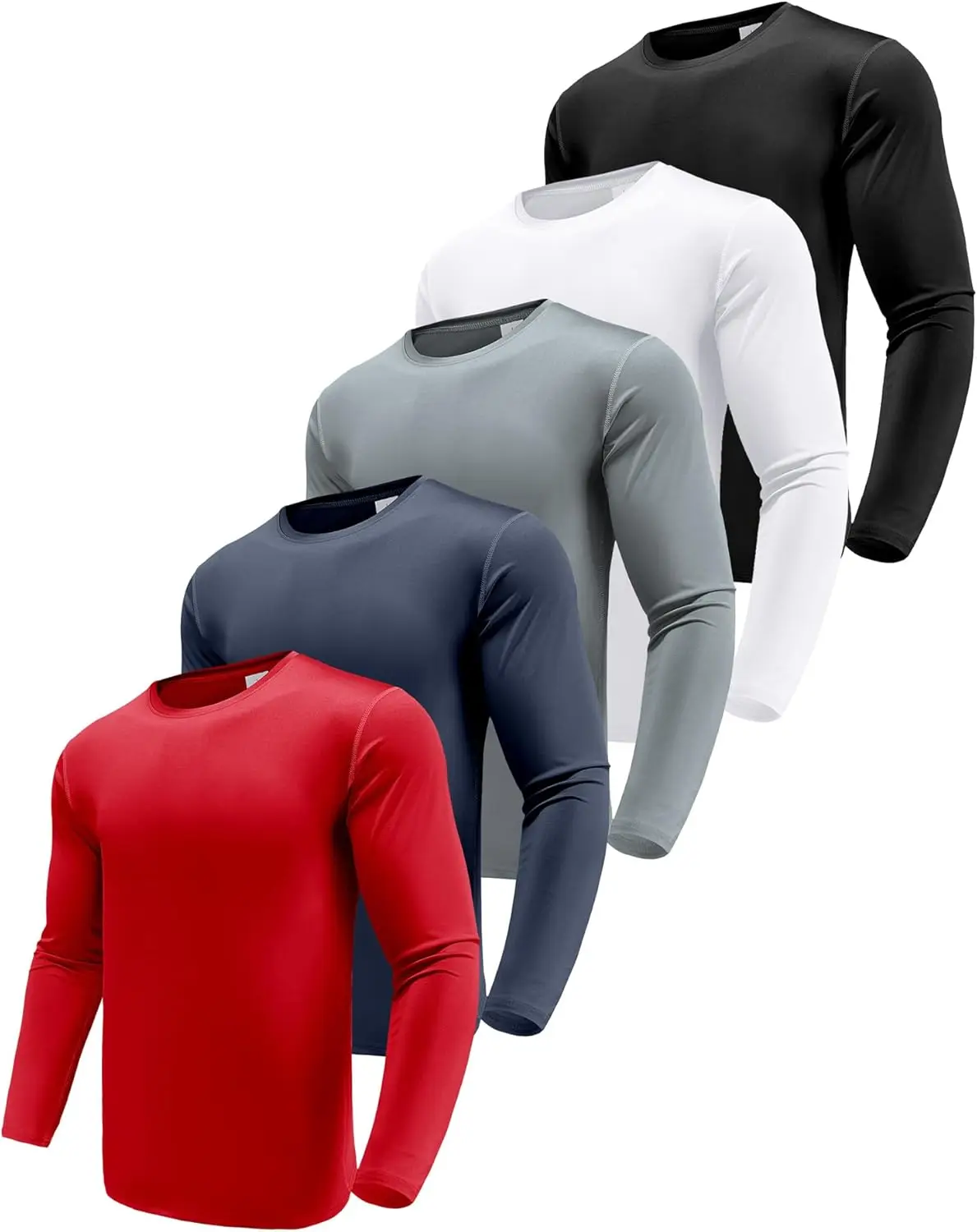

Men's Performance Long Sleeve T-Shirts, UPF 50+ Sun Protection, Athletic Gym Workout Shirts for Running