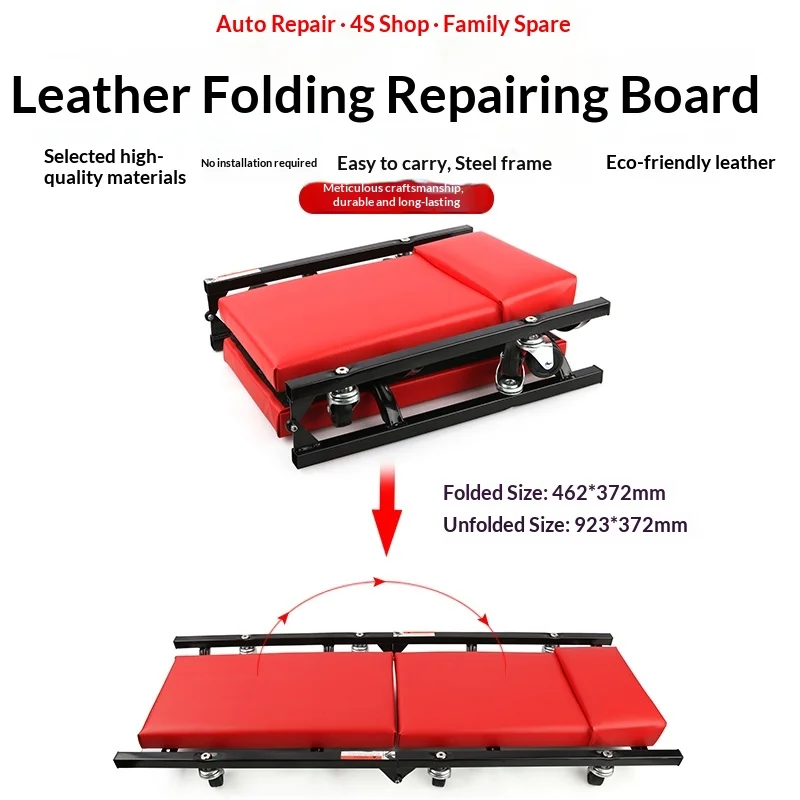 

Laying Board Low Profile Mechanic Creeper Board Rolling Garage Car Auto Repair Heavy Duty Padded Headrest 6 Swivel Wheels