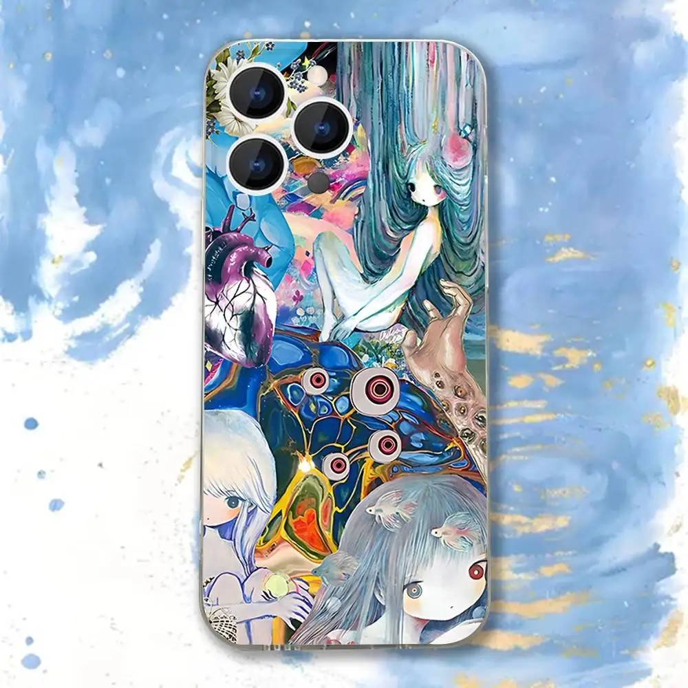 Custodia per telefono Kikuo Japan Music trasparente adatta per iPhone 11 12 13 14 15 16 17 Pro Max Plus X XS XR SE E Mini Custodia protettiva