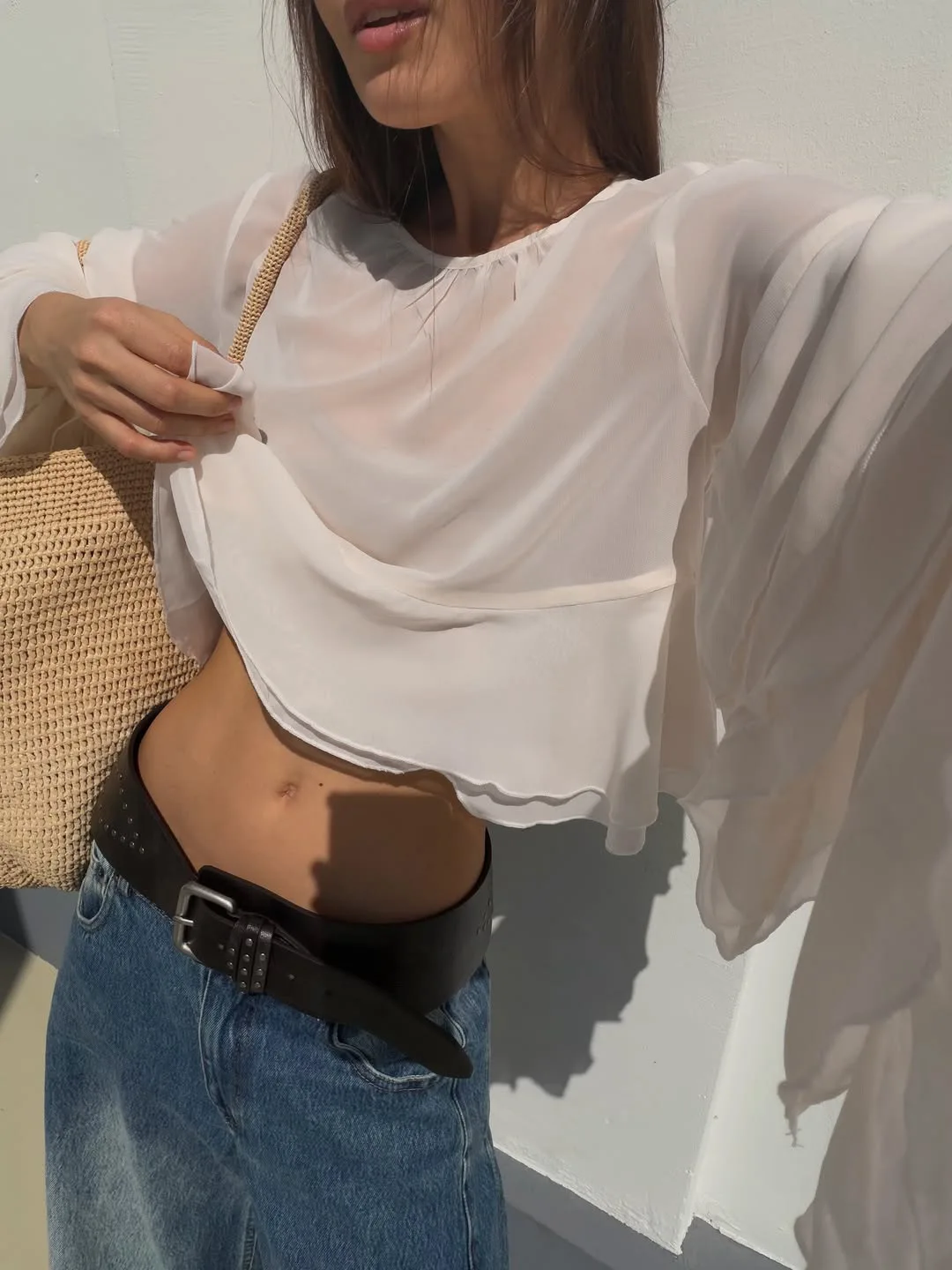 Whisper Lumi Elegant Blouse Women Aesthetic Clothing Ruffle High Neck Tie-up Back Long Sleeve Shirt y2k Clothes Streetwear