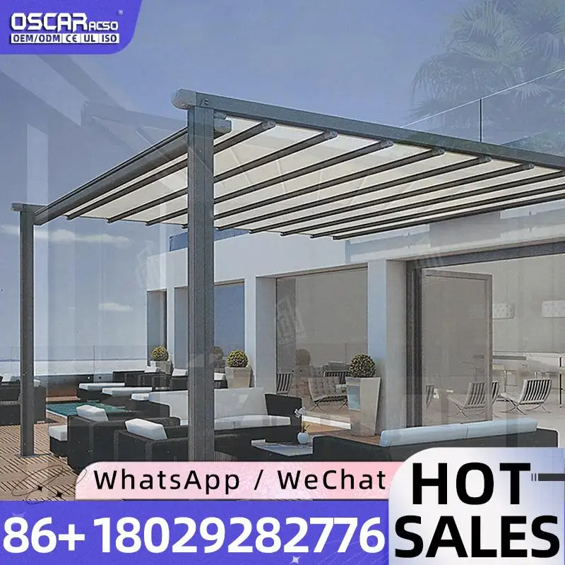 Aluminum Pergola and Awning with Nature Inspired Design for Balcony Patio Garden Outdoor Use Retractable Canopy Pergola