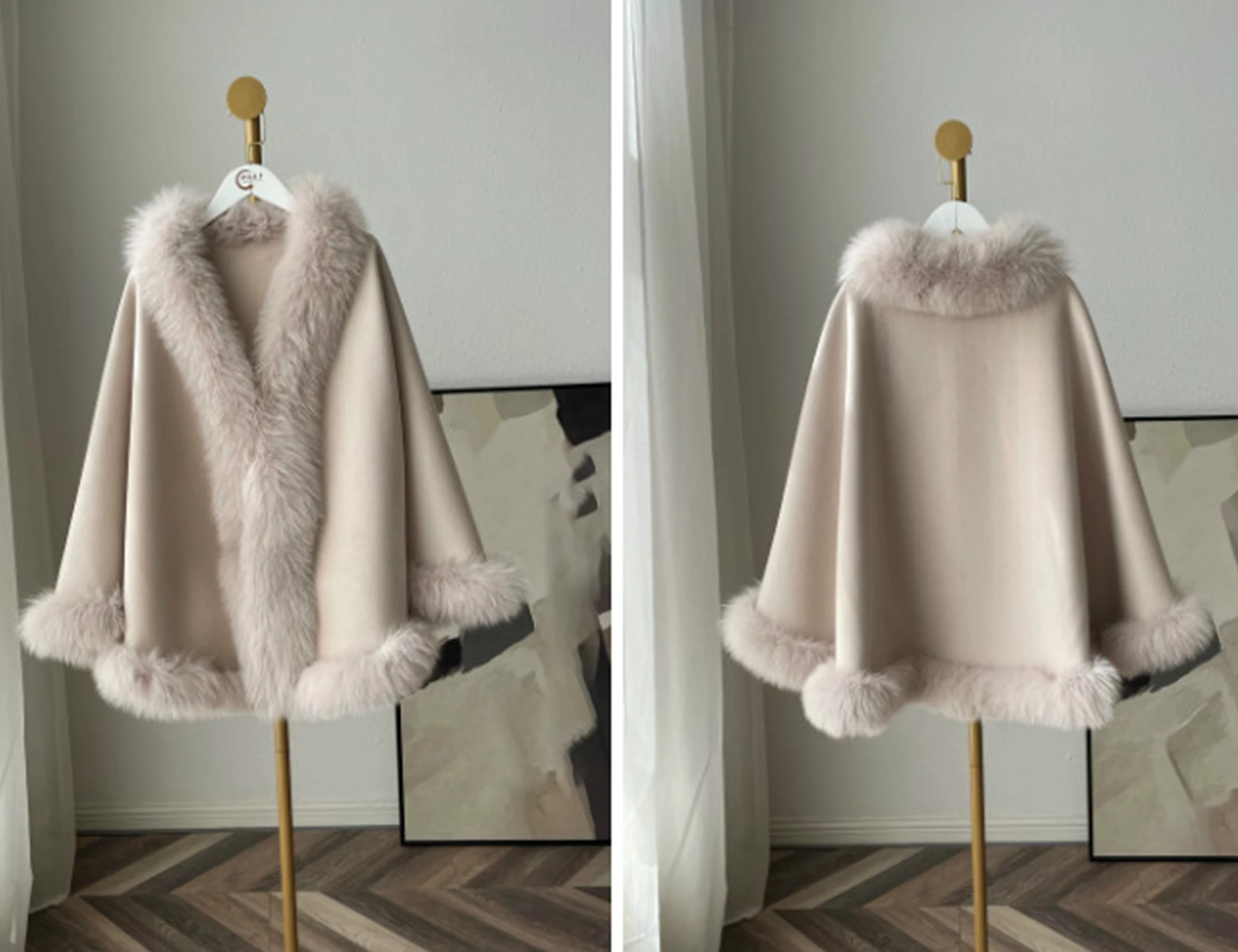 2025 outono e inverno feminino pele de raposa xale envolve fofo quente capa de pele casaco jaqueta de noiva engrossado cardigan cashmere poncho