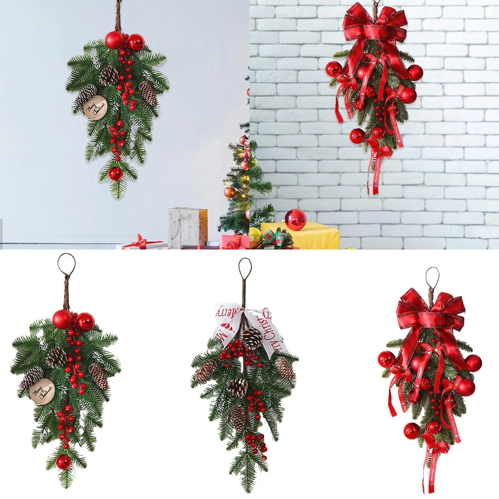 Hanging Wreath for Christmas Tree in Upside Down Style for Home