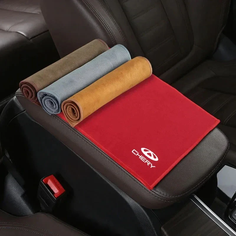 Car Logo Suede Clean Leather Cloth Motorcycle Washing Towel For Chery Tiggo 2 3 4 7 8 Pro QQ Iq Fulwin Blossom Fulwin Arrizo