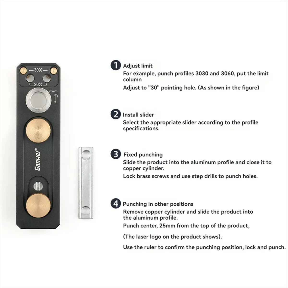 A24I  1set Aluminum Alloy Hole Drilling Assistant DIY Countersunk Open Hole Quick Connect Tools Clamping Fixing Puncher