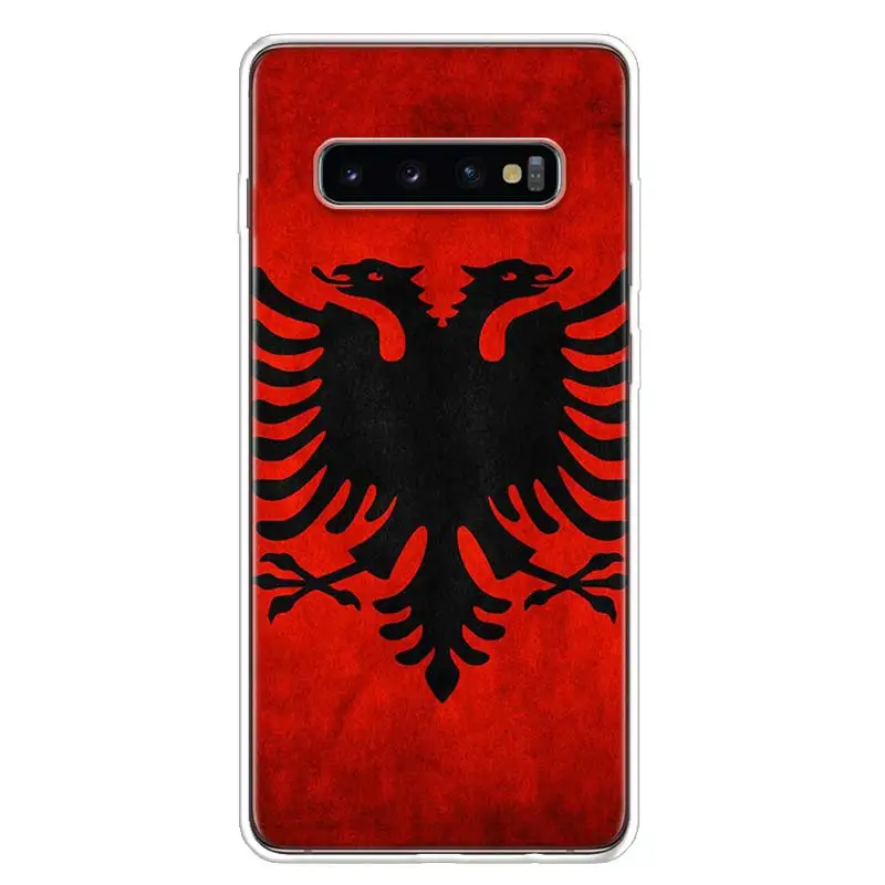 Albania Flag Eagle Phone Case For Galaxy Samsung A02S A03S A04S A05S S8 A15 A25 A35 A55 A9 A8 A7 A6 J8 J6 J4 Plus S7 S10 Lite 20