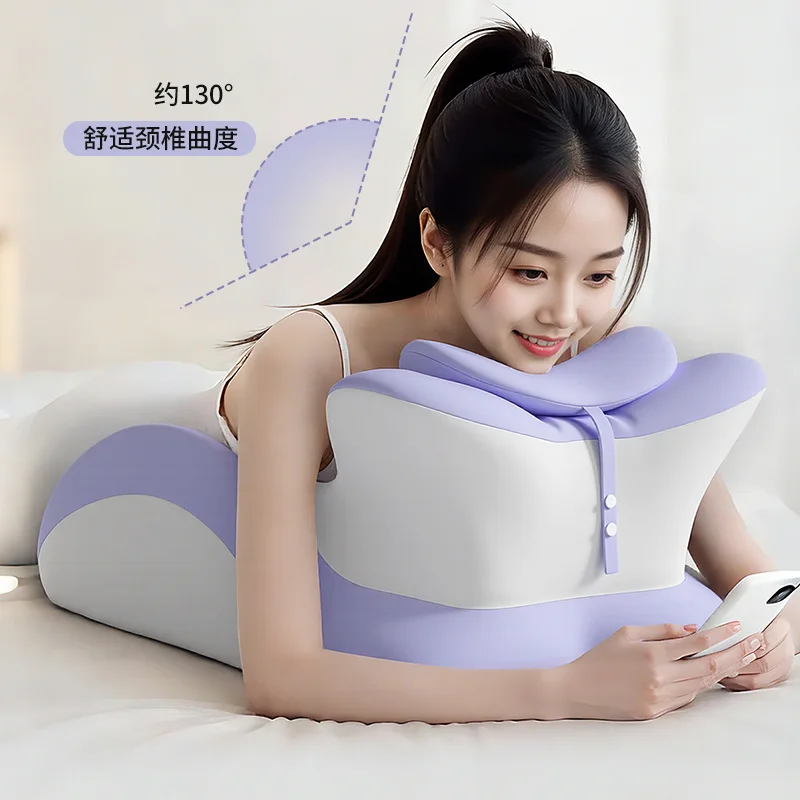 Multifunctional Ergonomic Prone Pillow for Sleeping Reading or Using Phone with Slow-Rebound Memory Foam Design for Couples