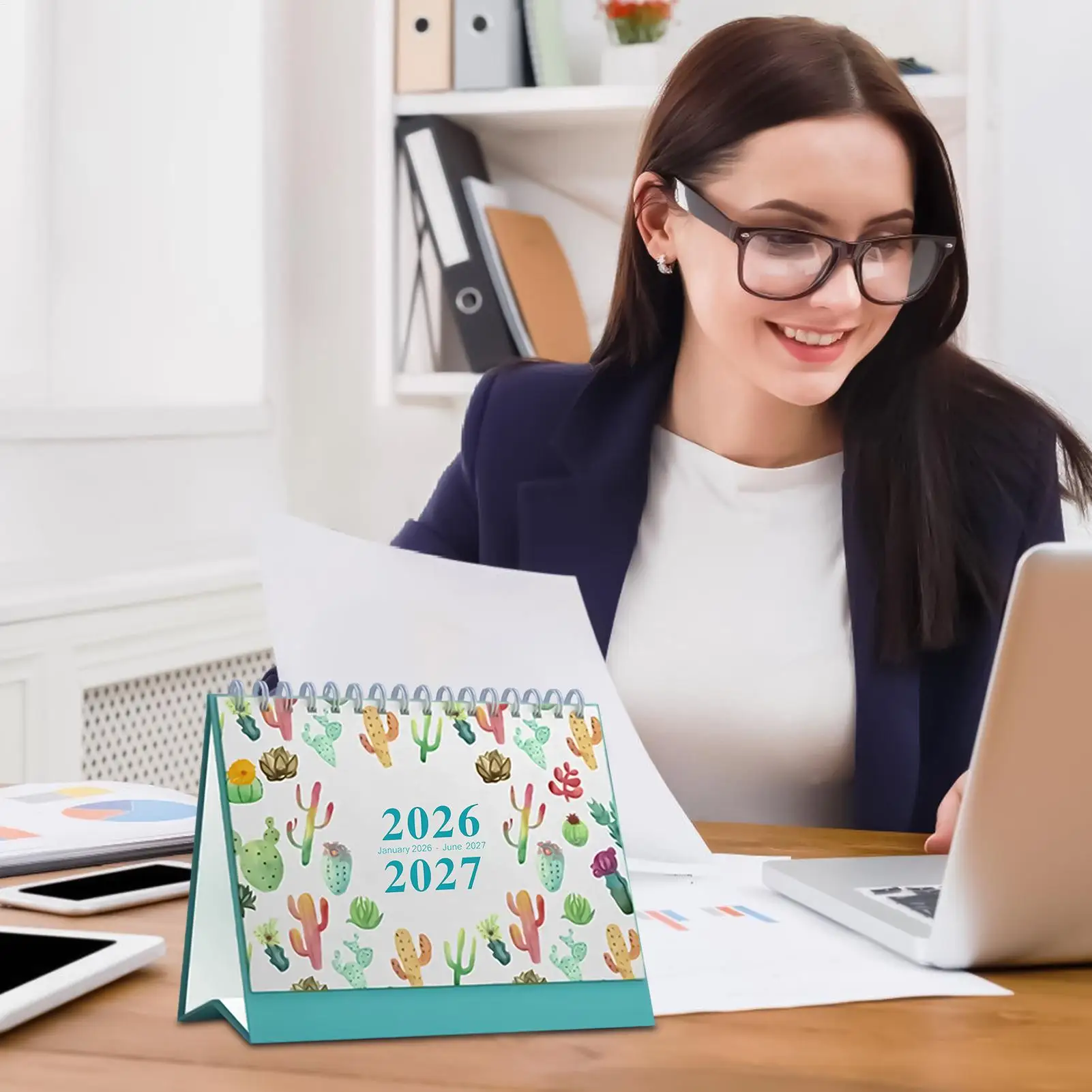 Desk Top Calendar 2026 Thick Paper 18 Month Planner Aesthetic 2026-2027 Desktop Calendar For Appointment Agenda Planning Home