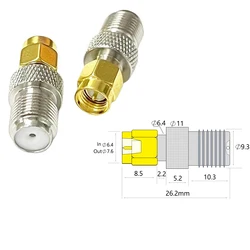 1PC SMA-F Coax Adapter F  Female Jack   to  SMA  Male Plug  RF Convertor  Straight   NEW Wholesale