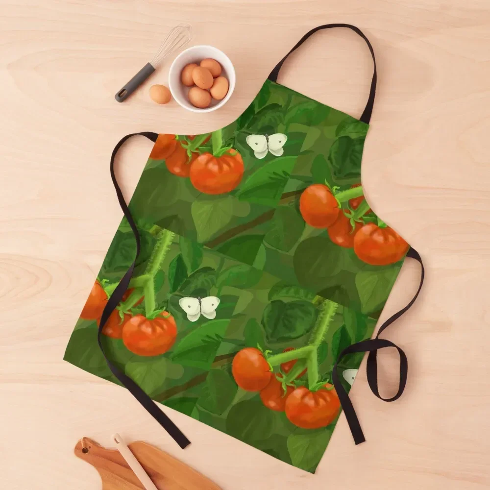 

Tomato Garden Apron waterproof for women Household Items Kitchen Kitchen Things For Home kitchen jacket woman Apron