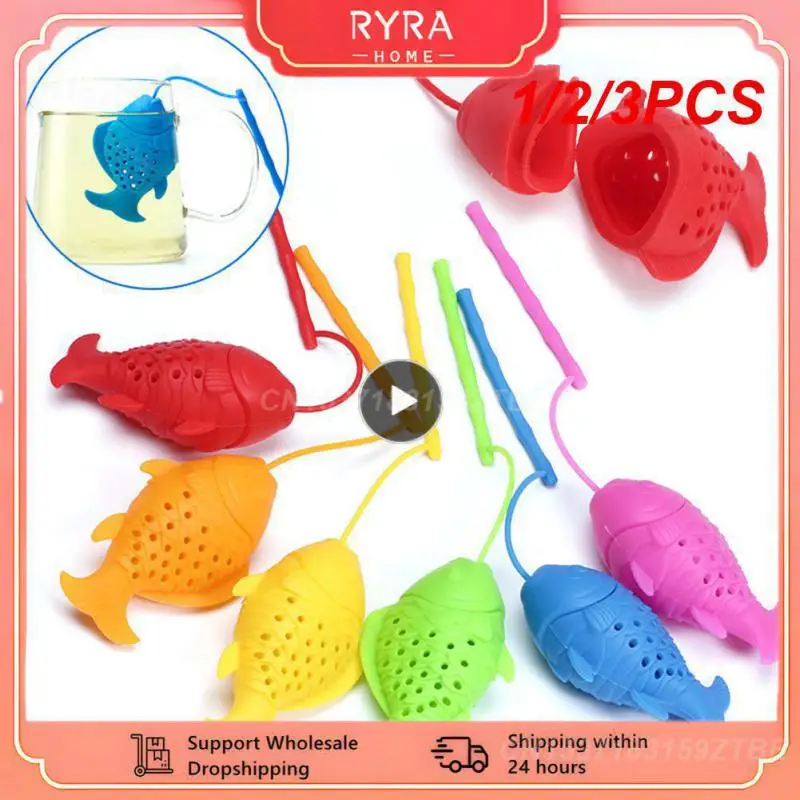 1/2/3PCS Teapot Accessory Non-toxic Tea Strainer Tea InfuserTea Bag FIsh Shaped Silicone Kitchen Supplies