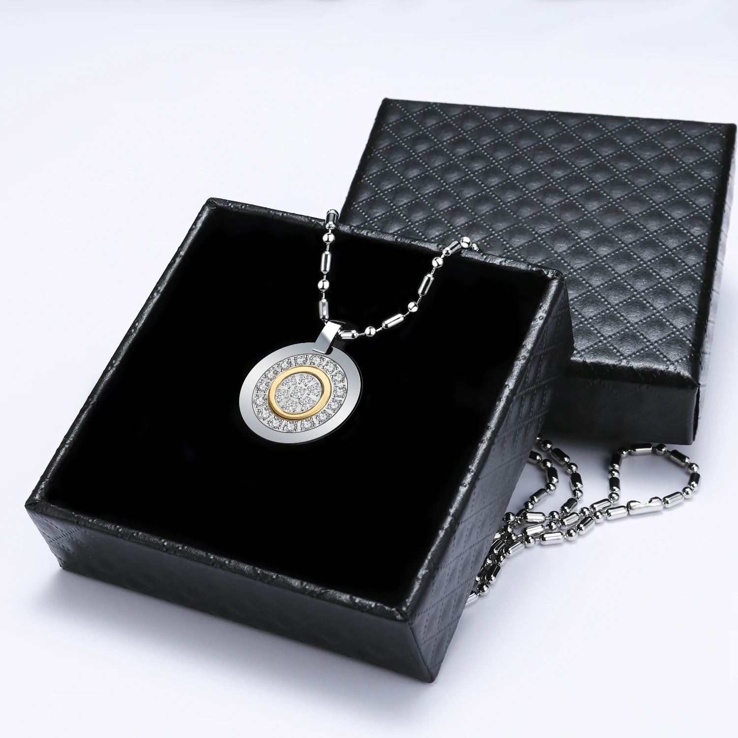 Energy Necklaces for Women Stainless Steel Jewelry Charms Zircon Pendant for Men with Lava Stones Reducing stress and Anxiety