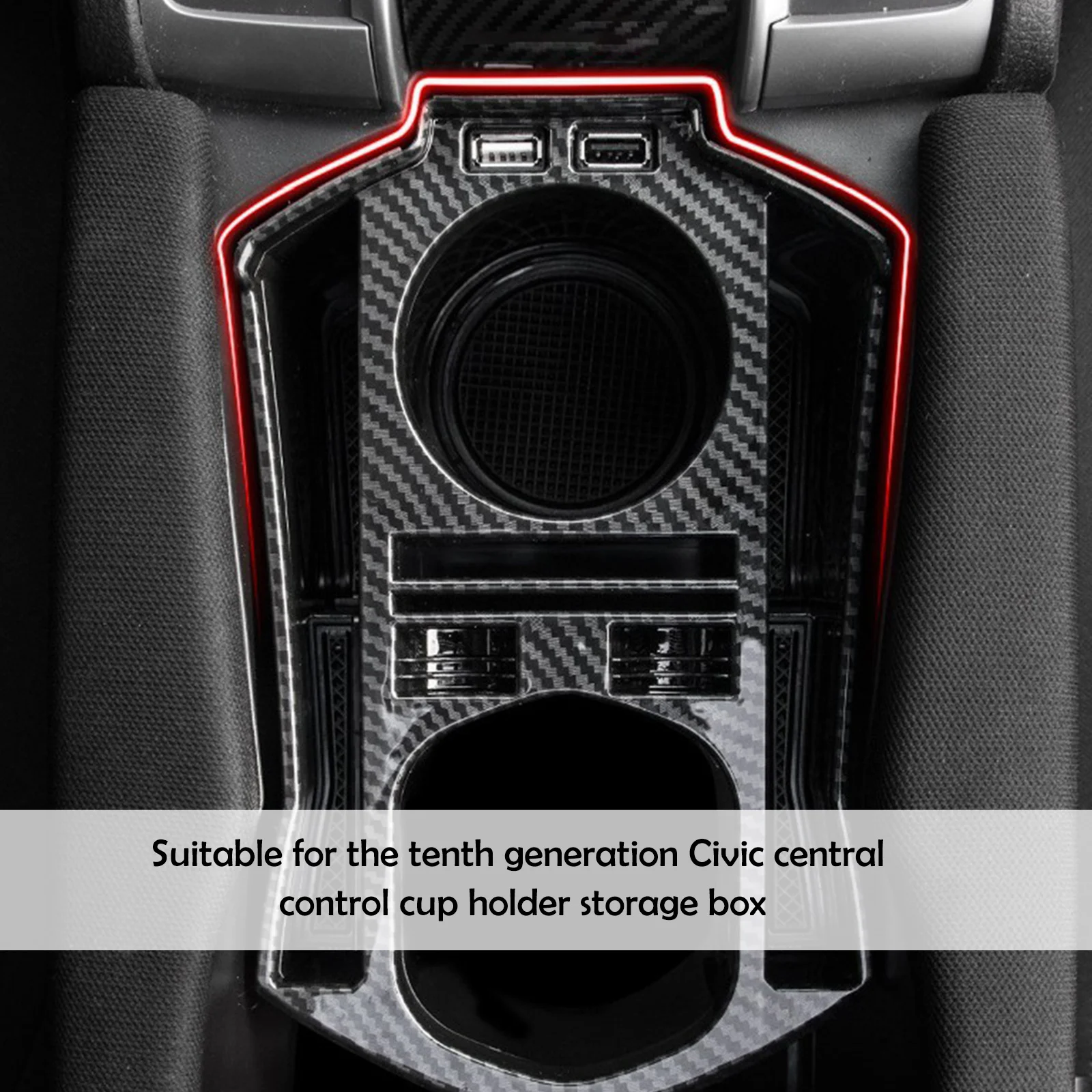 

Двойной держатель для чашки, ящик для хранения автомобиля с USB-портом, органайзер для консоли большой емкости, контейнер для чашек на центральной консоли