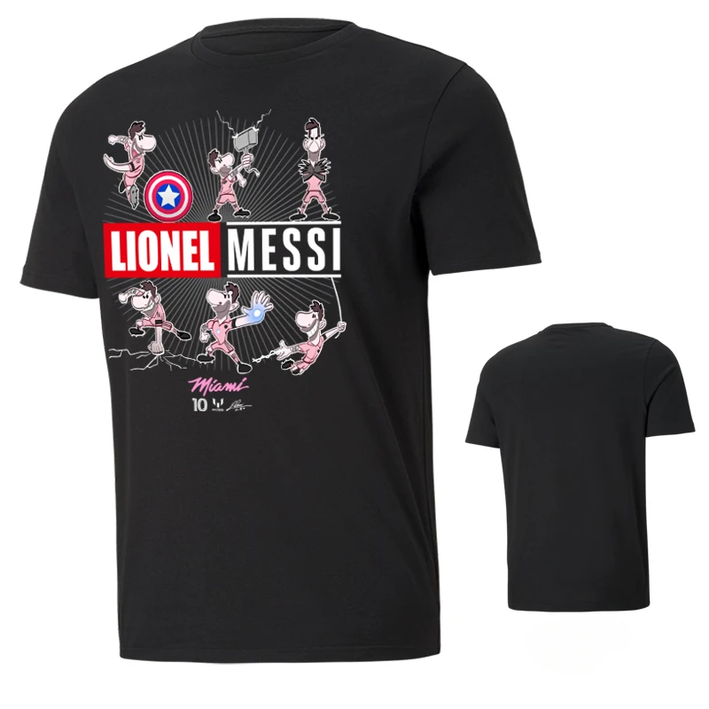 

Messi Wore The Same Short-sleeved Tee in Miami Messi's 44th Career Championship. Argentina's No. 10 Pink Short-sleeved T-shirt