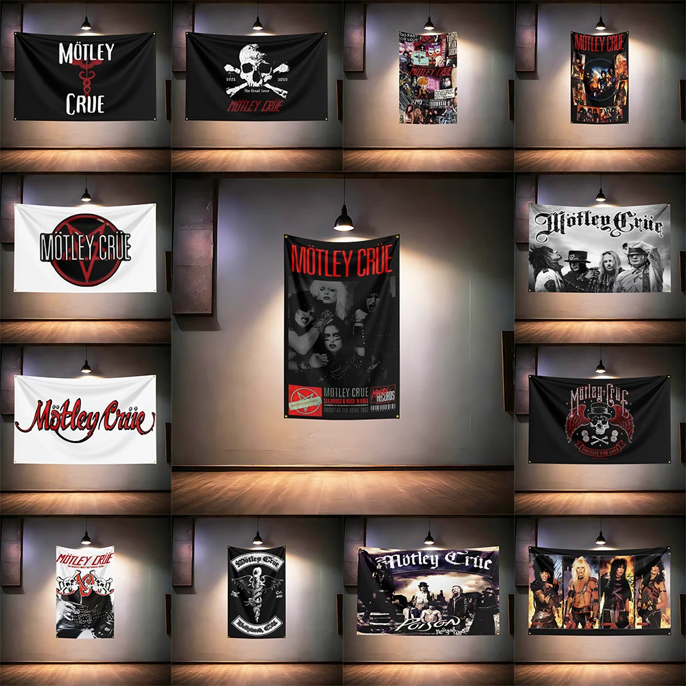 

Rock Music Flag 3x5ft for Motley Crue Fans Banner HD Print Brass Grommet Garage Bedroom Living Room Dorm Wall Decor Tapestry