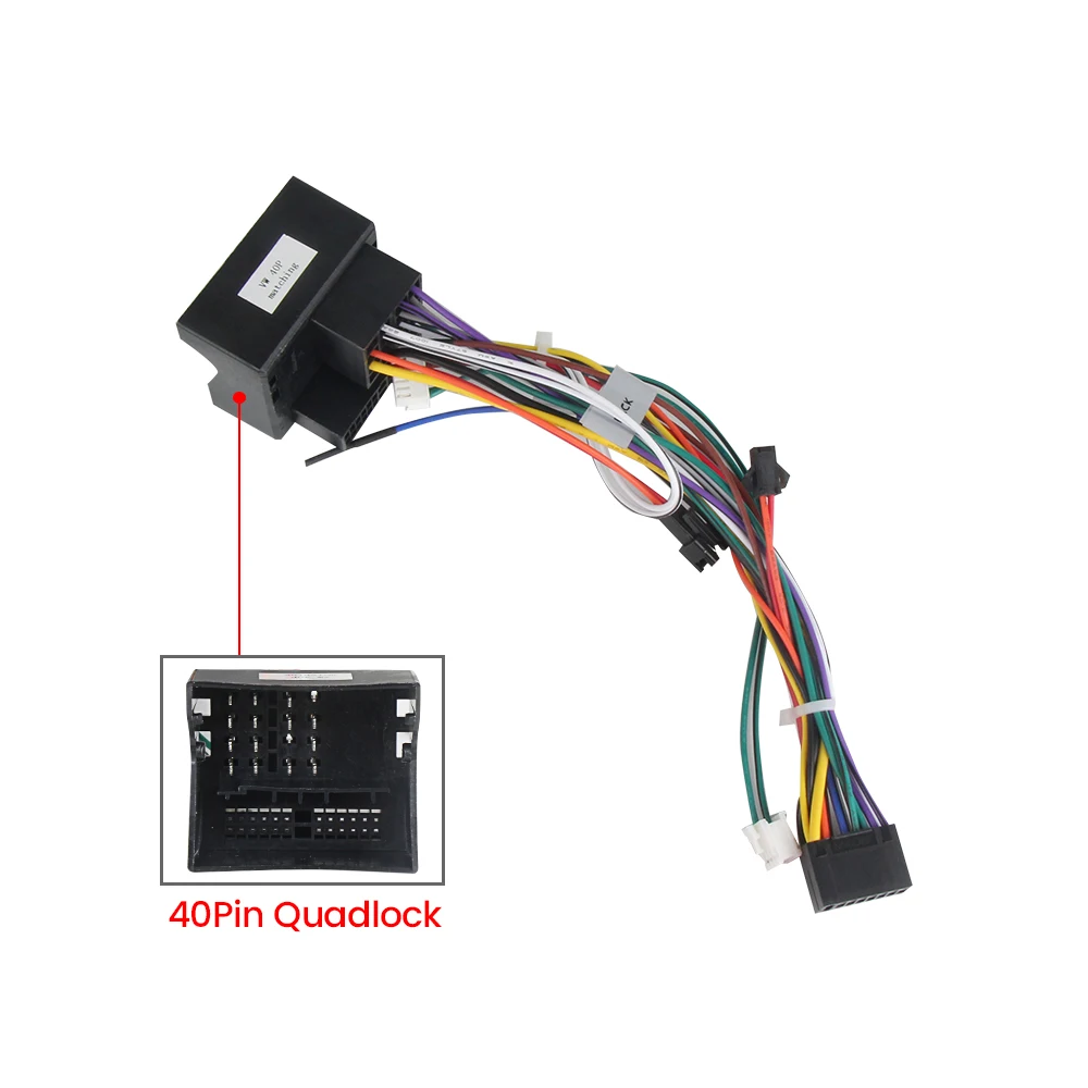 40pin Quadlock Cable Adapter Canbus Box Car Android 16 Pin Connector Harness For VW Golf Mk5 MK6 Passat B5 B6 B7 Leon Octavia 2